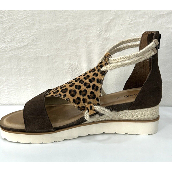 Diba True Green Clover Browning Cheetah Print Size 11 Wedge Gladiator Shoe NIB - Picture 3 of 9